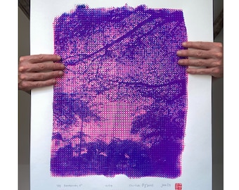 Handgemaakte straattafereel zeefdruk: retro pop-artposter (grote DIN A2), Midnight on Elm Street