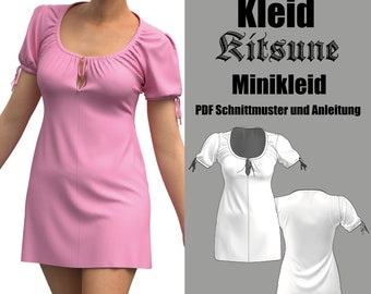 Mini dress | Kitsune | Sewing pattern for direct download in German, for printing, PDF format