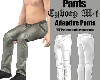 Wheelchair pants men | Cyborg M-1 | Sewing pattern for direct download in English