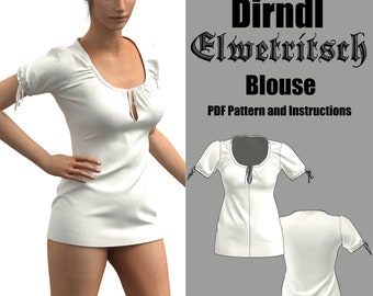 dirndl blouse | Elwetritsch | Sewing pattern for direct download in English