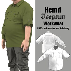 Workwear shirt men&#39;s waist sizes | Isegrim | Pattern for direct download in German