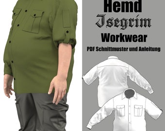 Workwear shirt men's waist sizes | Isegrim | Pattern for direct download in German