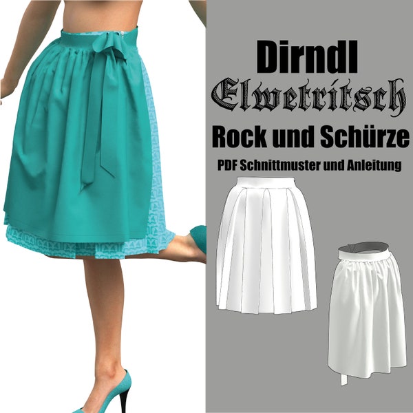 Dirndl Rock und Schürze | Elwetritsch | Schnittmuster zum direkten Download in deutscher Sprache