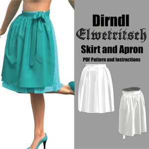 Dirndl skirt and apron | Elwetritsch | Sewing pattern for direct download in English