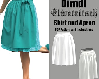 Dirndl skirt and apron | Elwetritsch | Sewing pattern for direct download in English