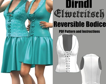 dirndl bodice | Elwetritsch | Sewing pattern for direct download in English