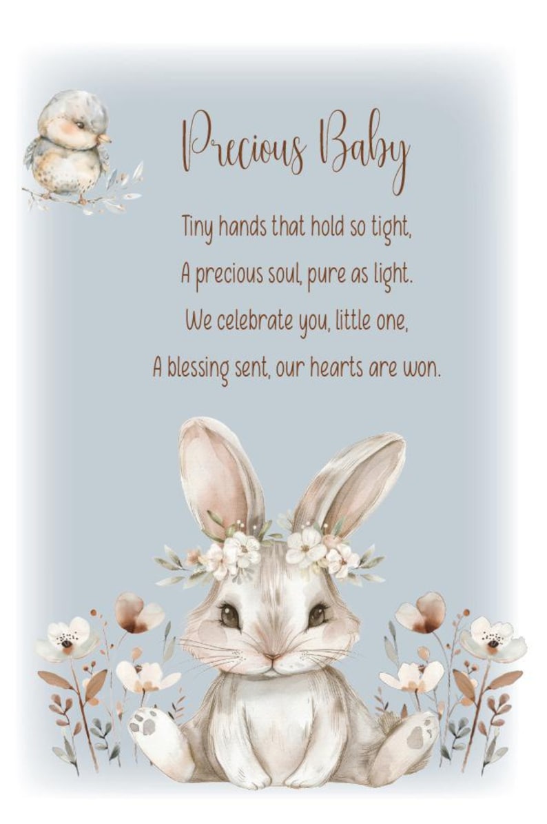 June 1 Rabbit Rabbit Rabbit Blessibg Pic Newborn Greeting Card, Precious Baby Bunny (instant Download) - Etsy