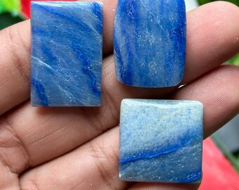 Blue Aventurine Square Cabochons | Gemstone Set, Jewelry Making (95.25ct)
