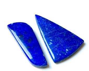 Paar lapis lazuli-cabochon: 46 kt natuurlijke blauwe edelstenen, sieraden maken