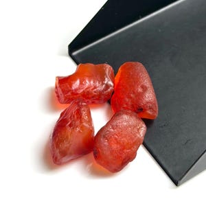 Natural carnelian rough chunks raw carnelian gemstone healing chakra gem loose gemstone for jewelry making 4 pcs lot 26.45 cts 11-13 mm