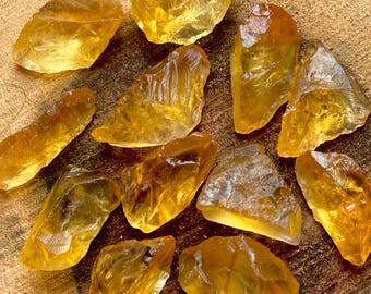 12 Stück 203.35ct Rohe Citrine - Natürliche Rohe Citrine 25 - 10 mm Kristall Lot