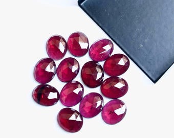 Rhodolit Granat Rosenskurna Skivor: Blandade Formade Ädelstenar, 8-10 mm 13 st