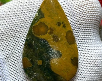 Pear Ocean Jasper Cabochon (36x22mm, 33.10ct)