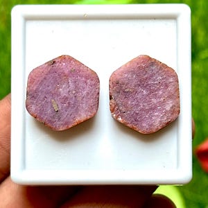 Natural Raw Ruby Gemstones Pair | Rough Ruby Stones for Jewelry Making
