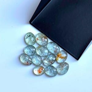 Moss aquamarine Rose cut Faceted Lot 12 pcs 6-10 mm Freeform Shape Loose Gemstone For Healing Jewelry Making And Wedding Ring Gift For Her