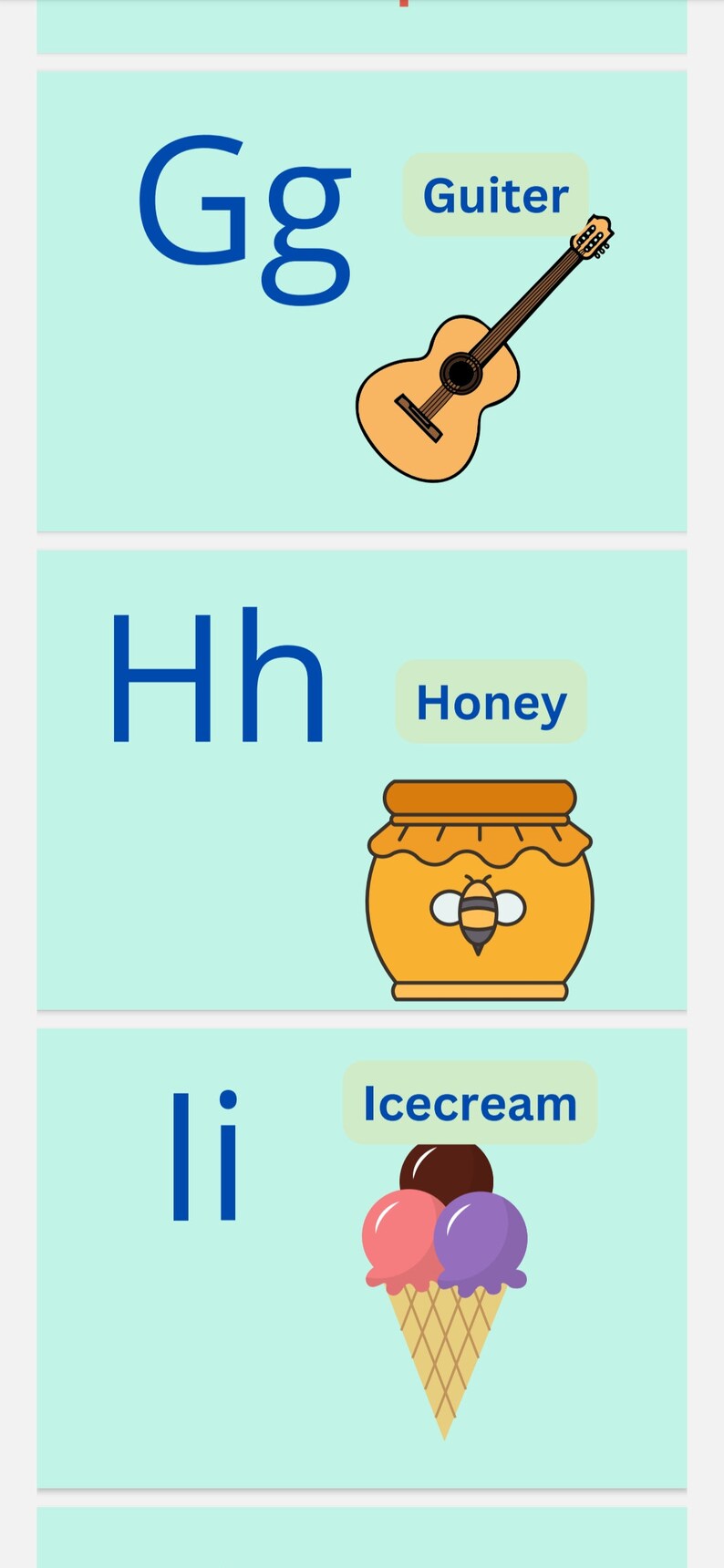 Kids Alphabet Flashcards Etsy