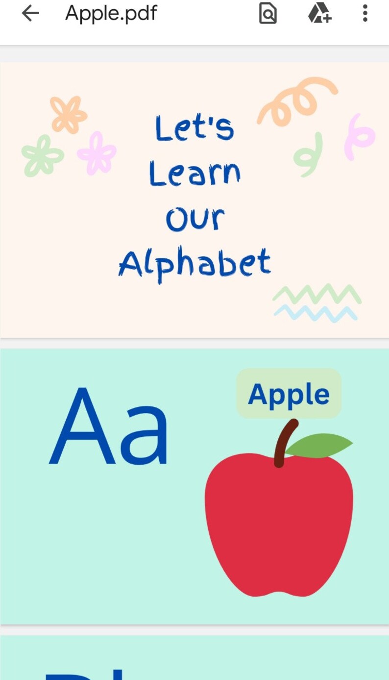 Kids Alphabet Flashcards Etsy