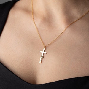 Personalized cross necklace with baptismal cross name necklace baptism cross necklace crucifix name necklace custom cross necklace with name