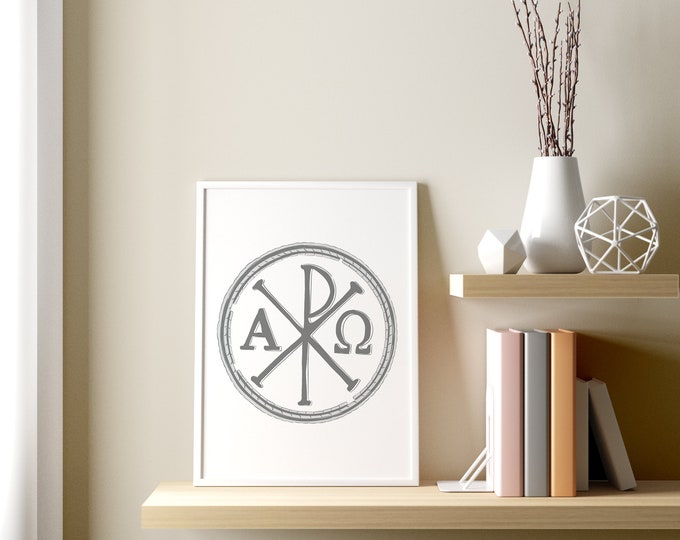 Chi Rho Alpha Omega Vector Alpha Omega Chi Ro / SVG DXF EPS / Chi Ro Symbol With Alpha and Omega ...