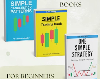 Paket med handelsböcker – Enkel handelsguide, en enkel strategi och ljusstakemönster för nybörjare