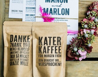 Das perfekte Gastgeschenk - Die Kaffeeminis // DAS ORIGINAL Kater Kaffee für morgen früh / Danke schön von ganzem Herzen / Schön, dass du