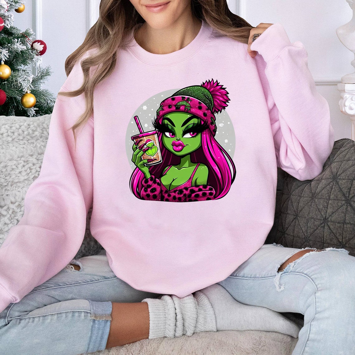 Girl Grinch Cute Design PNG Grinch Christmas Png Retro Etsy Canada