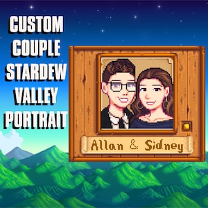 Custom Couple STARDEW VALLEY Portrait, Personalized Couple Stardew Valley Poster, Couple Custom Pixel Art Portrait, Couple Pixel Poster