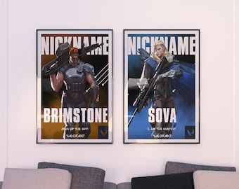 Valorant Poster, Valorant Personalized Poster, Valorant Game Poster, Reyna, Jett, Killjoy, Valorant Art, Sova, Raze, Gaming Poster