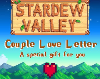 Lettre d'amour personnalisée pour couple STARDEW VALLEY, lettre d'amour pour couple personnalisée Stardew Valley, lettre d'art personnalisée Pixel Art pour couple, lettre d'amour