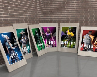 Valorant Poster Bundle, Personalized Valorant Poster without Nickname Bundle, Valorant Game Poster Bundle, Reyna, Jett, Sage, All Agents