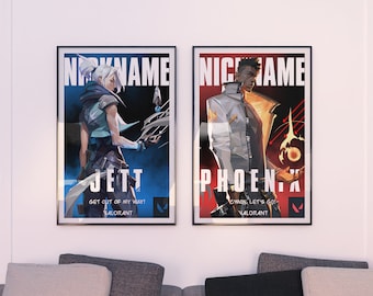 Valorant Poster, Valorant Personalized, Valorant Game Poster, Reyna, Jett, Killjoy, Valorant Art, Phoenix, Raze, Gaming Poster