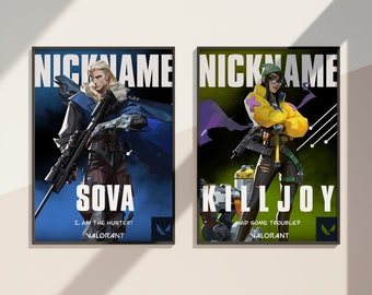 Valorant Poster, Valorant Custom Poster, Valorant Game Poster, Reyna, Jett, Killjoy, Valorant Art, Viper, Raze, Omen, Gaming Poster
