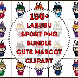 150+ Labubu Sport PNG Bundle | Cute Mascot Clipart | Transparent Background | High-Res 4096x4096 | T-Shirt & Sticker Designs