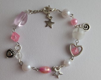 Pink heart & Star Bracelet