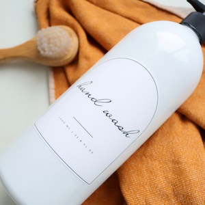 Minimalist White Laundry And Bathroom Bottle And Label 1000ml