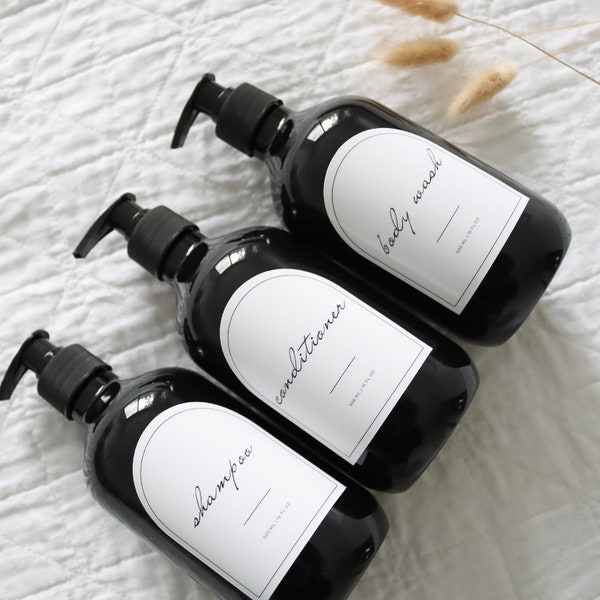Chic Gloss Black Bathroom And Kitchen Bottle & Label 500ml