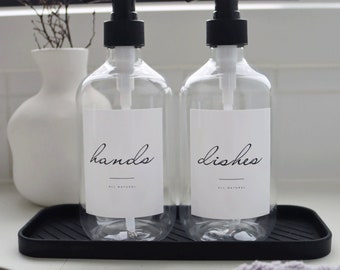 Clear Hands And Dishes Set With Tray