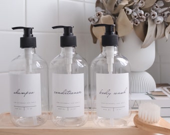 Modern Clear Bathroom And Kitchen Bottle & Label 500ml