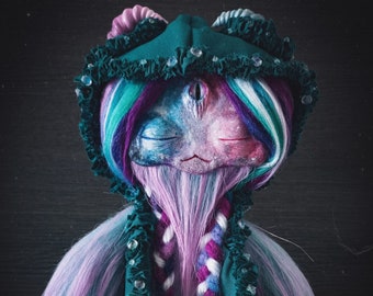 Handmade Fantasy Galaxy OOAK Art Doll Sculpture - "Nova", Collectible Doll Gift