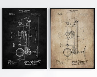 Math and Science Patent Posters, Planetarium, Vintage Blueprint Wall Art, Instant Download Print, Retro Gift Decor, Nostalgia Science Art