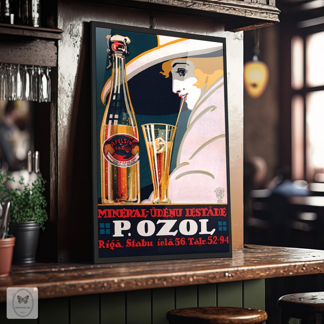Pozol Alcohol Poster, Vintage Poster Print, Art Nouaveau Poster, Retro ...