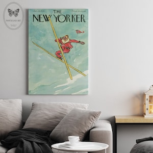 The New Yorker Ski | The New Yorker Christmas Decor Prints | New Yorker Posters | The New Yorker | Gift Idea | Poster & Canvas