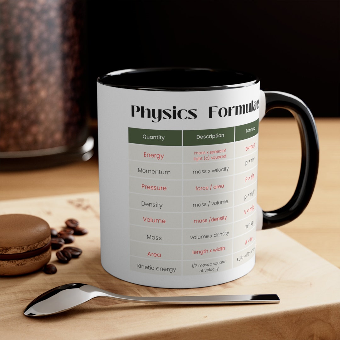 Physics Formulae Mug, Gift for Teacher, Gift for Physics Teacher