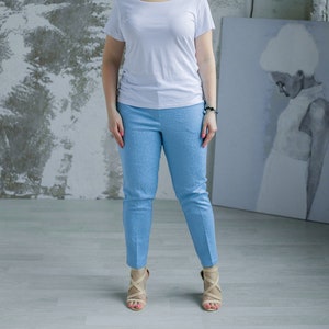 Charming Women’s Blue Pants /  Casual Trousers - ASV Fashion, Model 2267