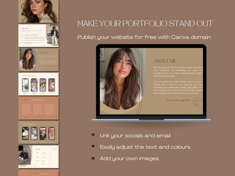 As a UGC creator, you know the importance of making a great first impression! This UGC Creator Portfolio Website Template helps you grab attention while highlighting your personality, skills and why brands should work with you as a content creator!
