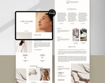Plantilla de sitio web para portafolio de contenido generado por usuarios (CGU), kit de medios de Canva (descarga digital)