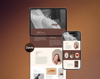 Social Media Portfolio Template, Canva Editable