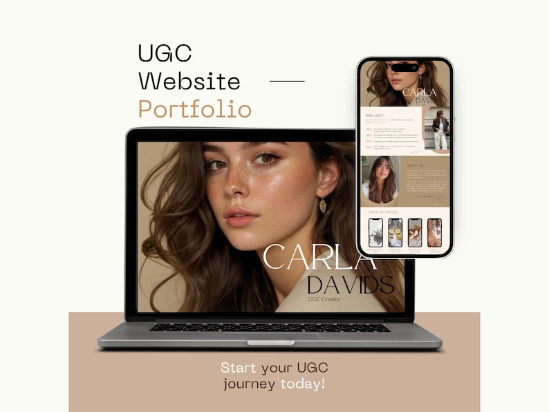 UGC Creator Portfolio Website Template: Customizable Canva Design image 1