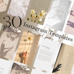 Modelli di post di Instagram, social media, layout moderni, marketing digitale, poesie, citazioni