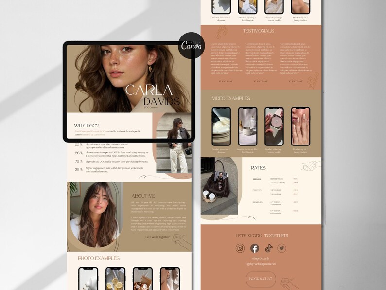 As a UGC creator, you know the importance of making a great first impression! This UGC Creator Portfolio Website Template helps you grab attention while highlighting your personality, skills and why brands should work with you as a content creator!